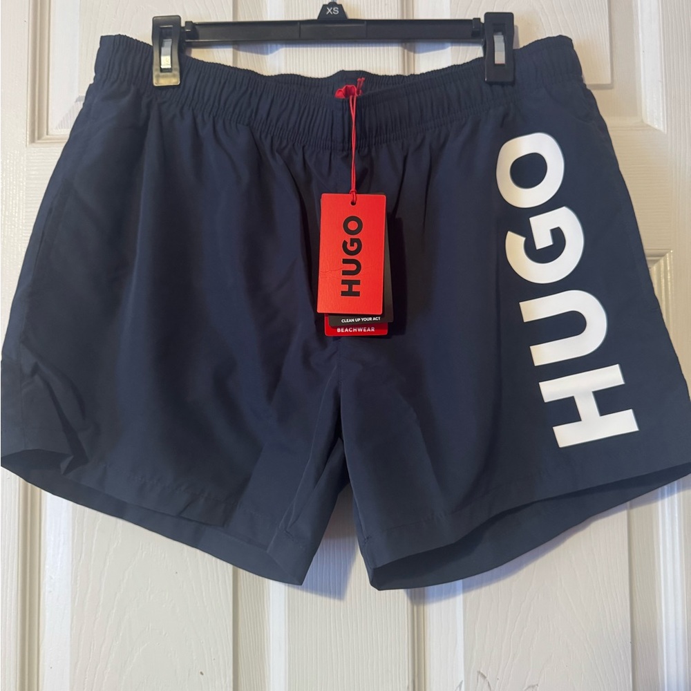Hugo Boss Men's Abas Vertical Logo Swim Trunks Size Large